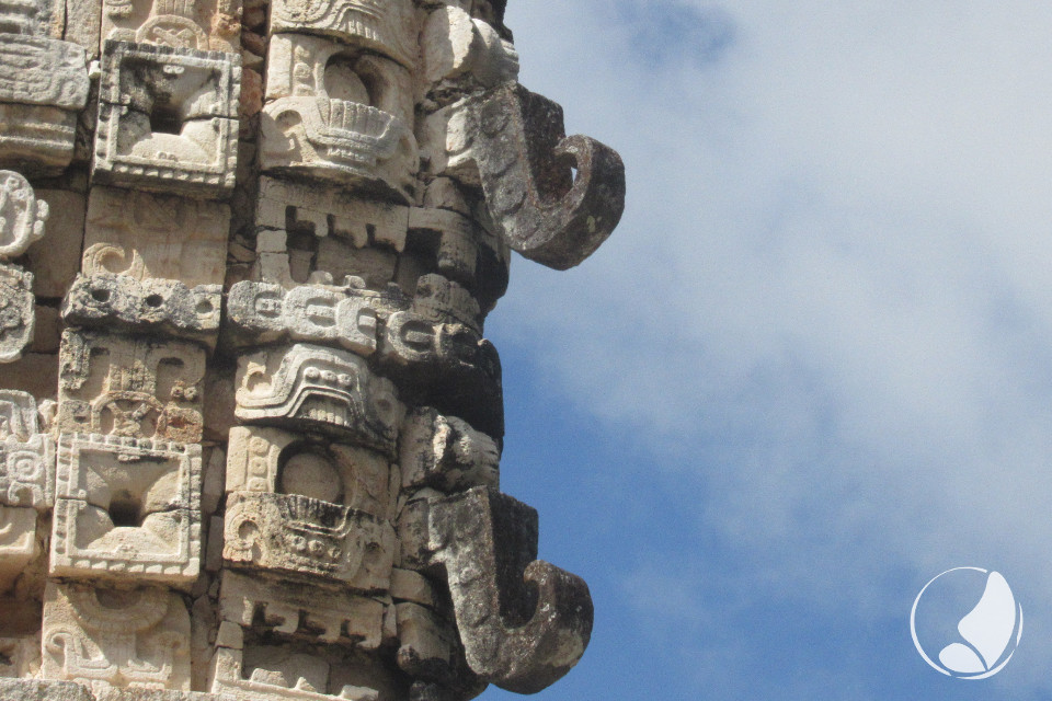 Chaac sculptures at Uxmal Archaeological Site
